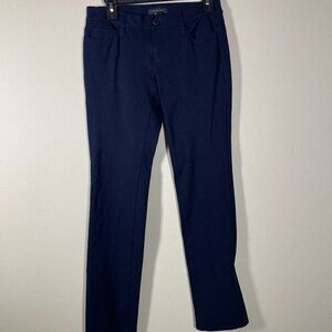 Ann Taylor Women's Black Stright Leg Stretch Button Front Pants Size: 4